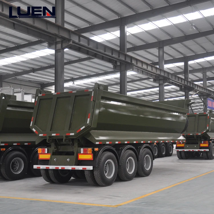 3 оси 80 тонн U-образный самосвал прицеп полуприцеп гидравлический самосвал прицеп