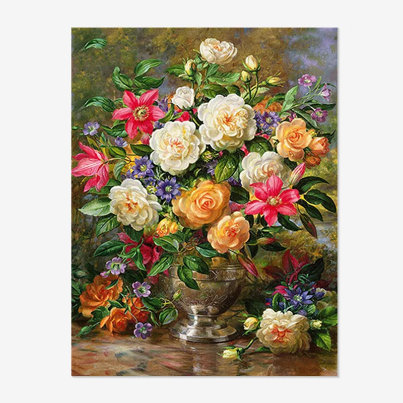 Vase Diverse Flowers 5D Full Drill Square/Round Diamond Painting DIY Gifts Picture Mural Home Decor Wholesale