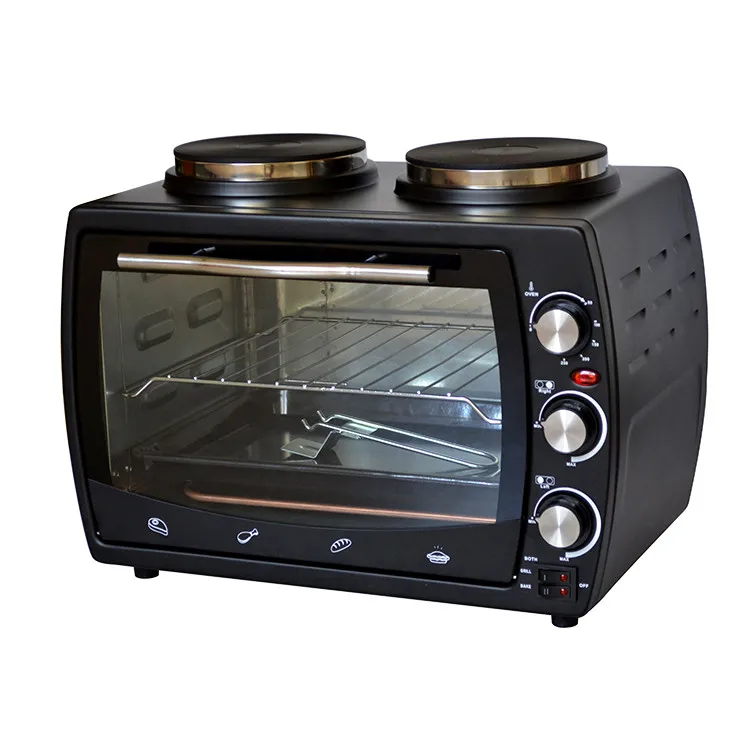 Кухонная электрическая духовка для пиццы, тостер с двумя горячими тарелками, устройство для приготовления пиццы, 22 л