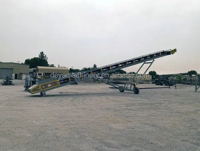 Radial stacker belt conveyor system for quarry plant