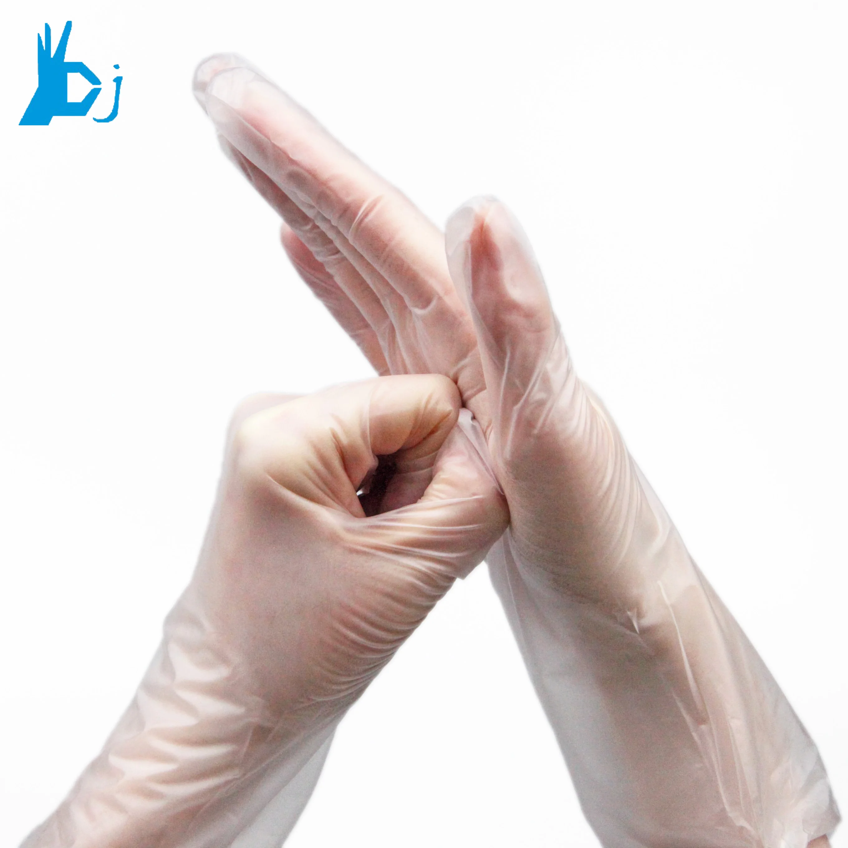 9' dental supplies disposable clear vinyl gloves