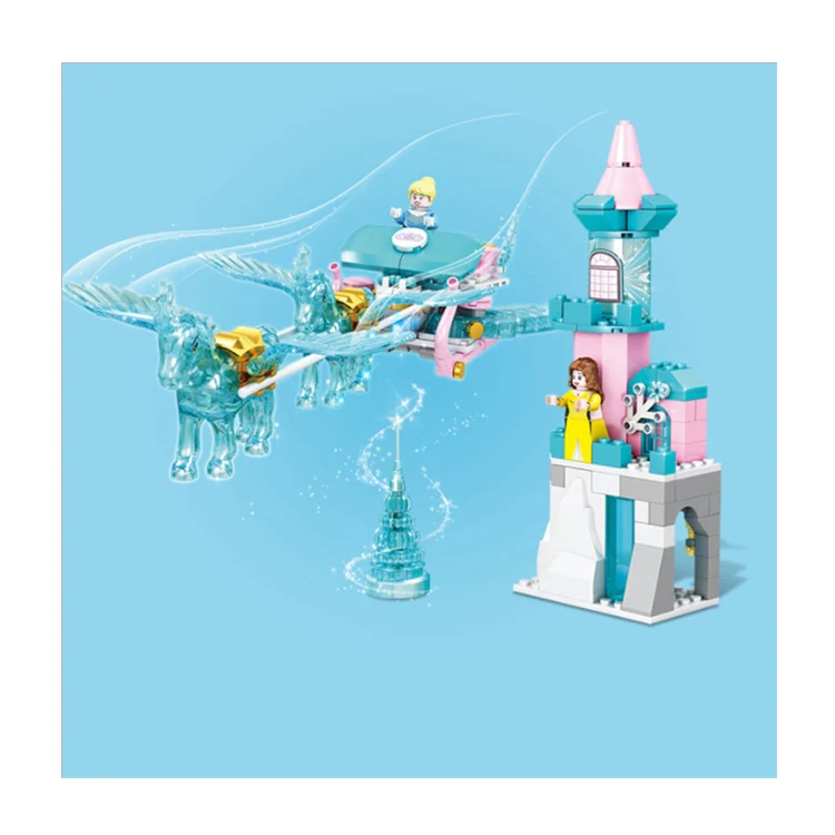
Building Blocks Friends Girls Ice Snow Magic Castle Carriage Princess Palace Brick Children Gift Toys 