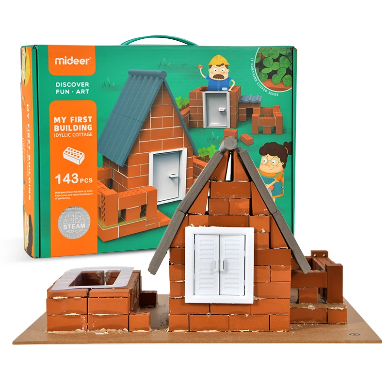 MIDEER MD4139 MY FIRST BUILDING-IDYLLIC COTTAGE gift for children Enjoy building and planting Educational toys