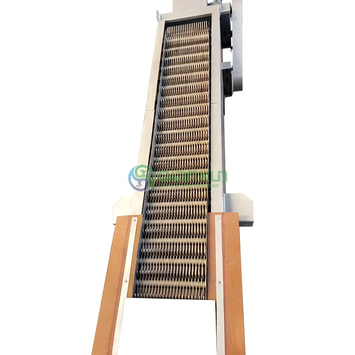 Rotary Bar Screen Dewatering Machine reverse Fishing Cycle Teeth Rake Type 304 Stainless Steel Mechanical