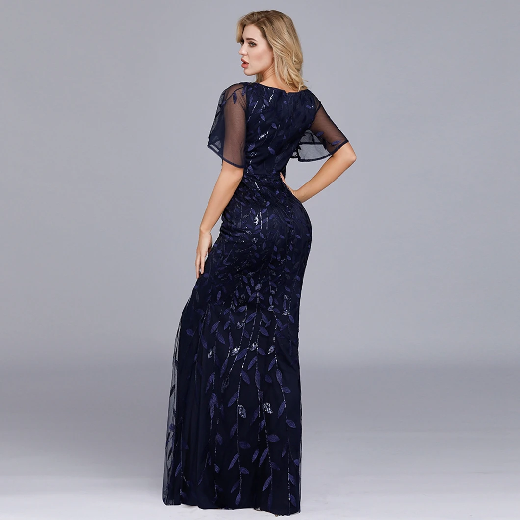 Good Quality Brand Sexy Elegant Casual Celebrity Outfits Women Slit Draped Wholesale Evening Dresses