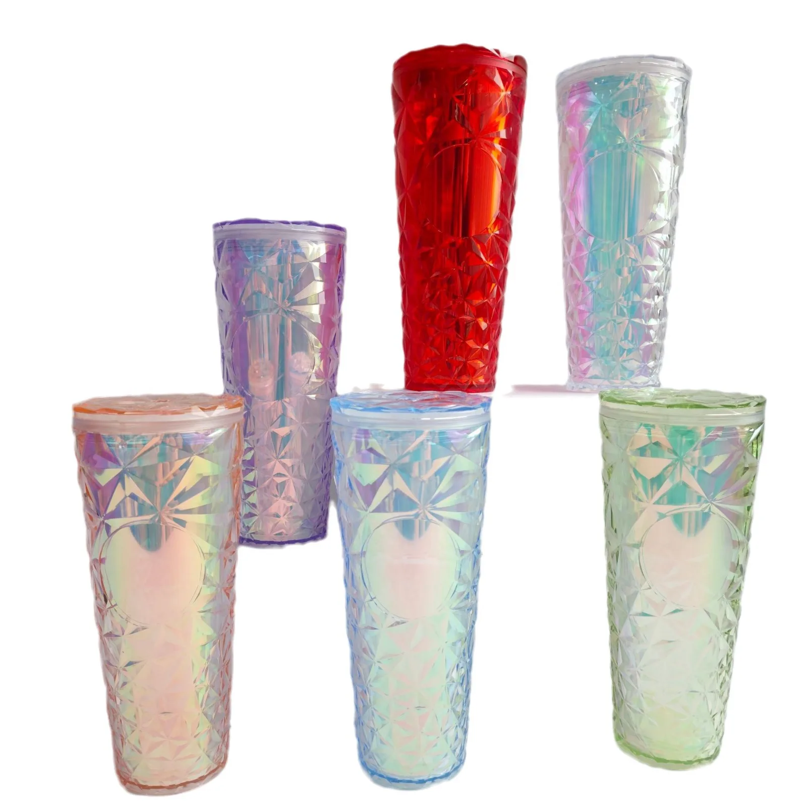 Factory Price Large Capacity Reusable Double Wall Durian 710ml Plastic straw tumbler