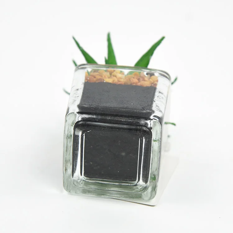 Home office decor glass transparent artificial mini succulents plants for sale