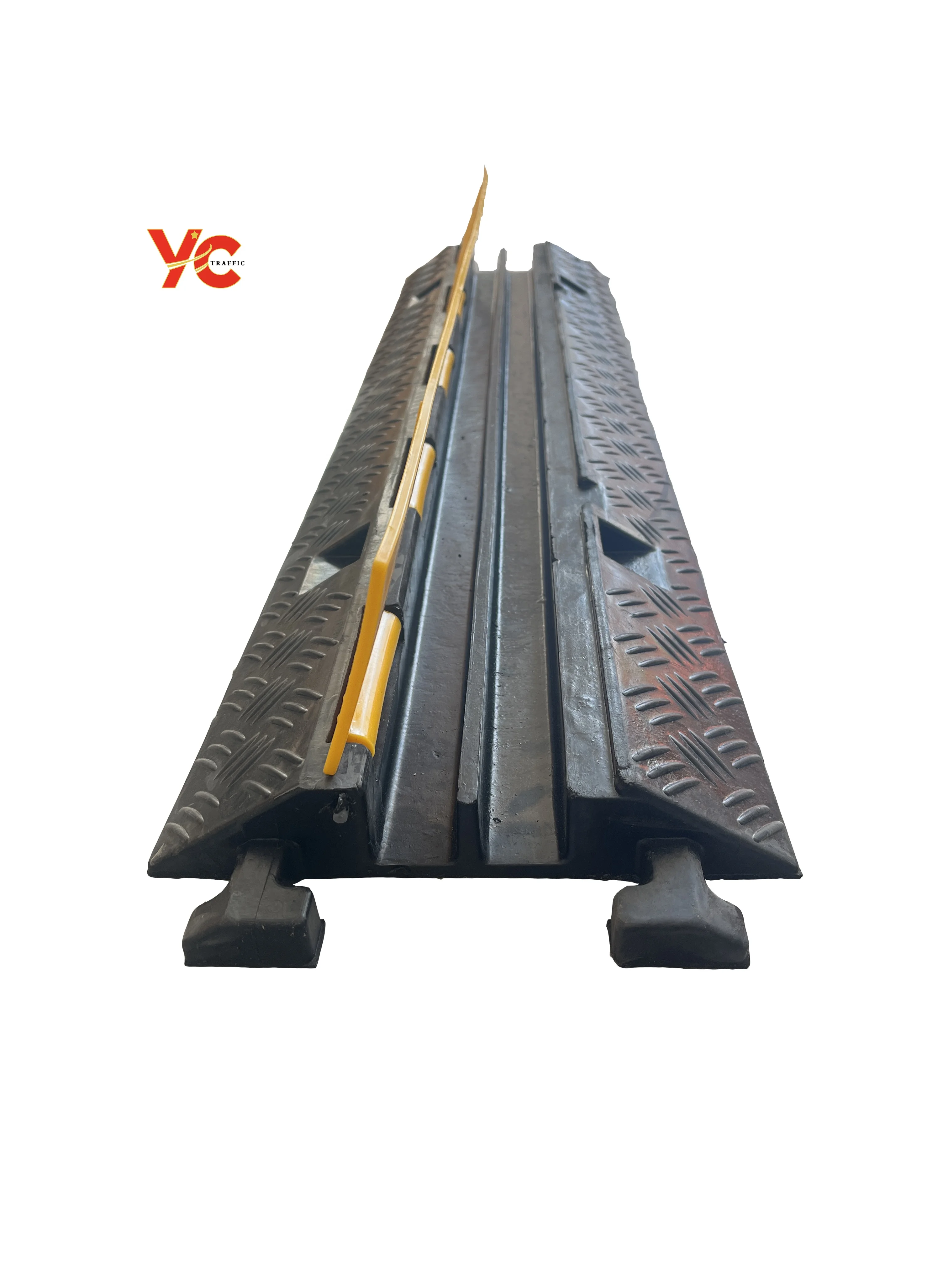 Hot sales custom outdoor limit parking 1 2 3 4 5 channel PVC plastic cable protector rubber speed hump