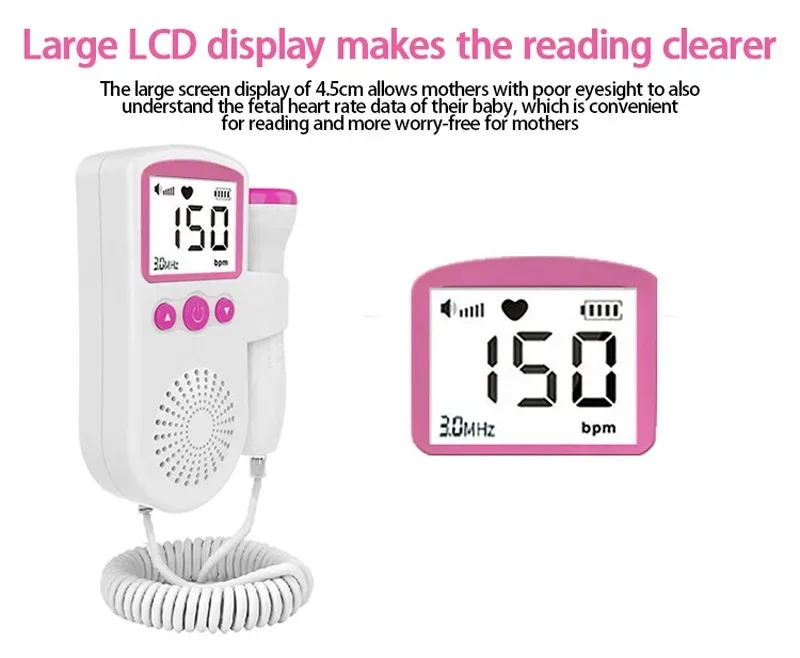 Медицинское оборудование фетальный допплер портативный ультразвуковой детектор сердечного ритма для беременных женщин домашнего ухода