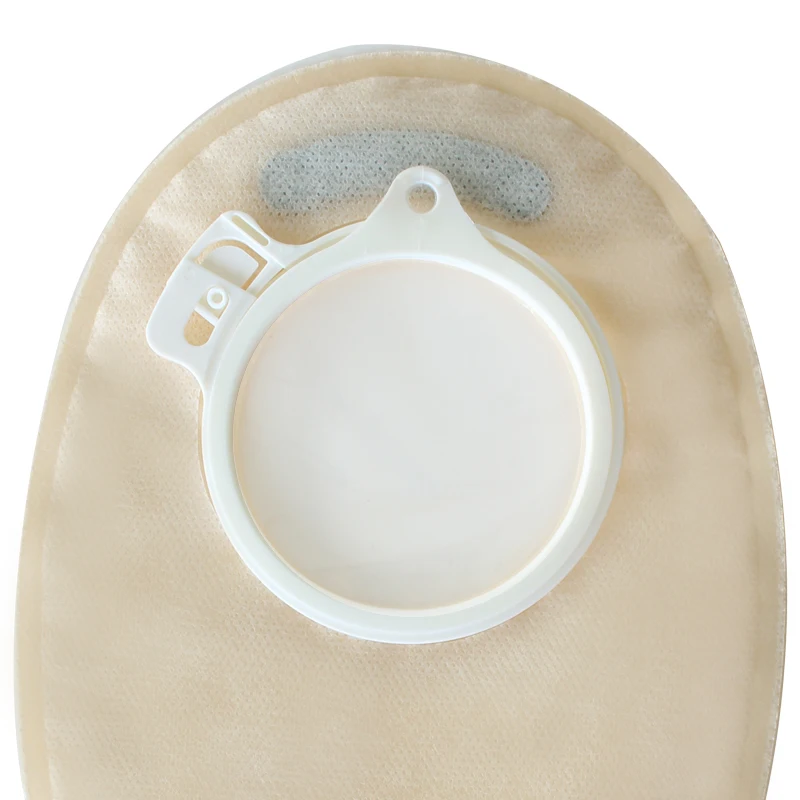 Two pieces disposable stoma colostomy bag with hydrocolloid flange