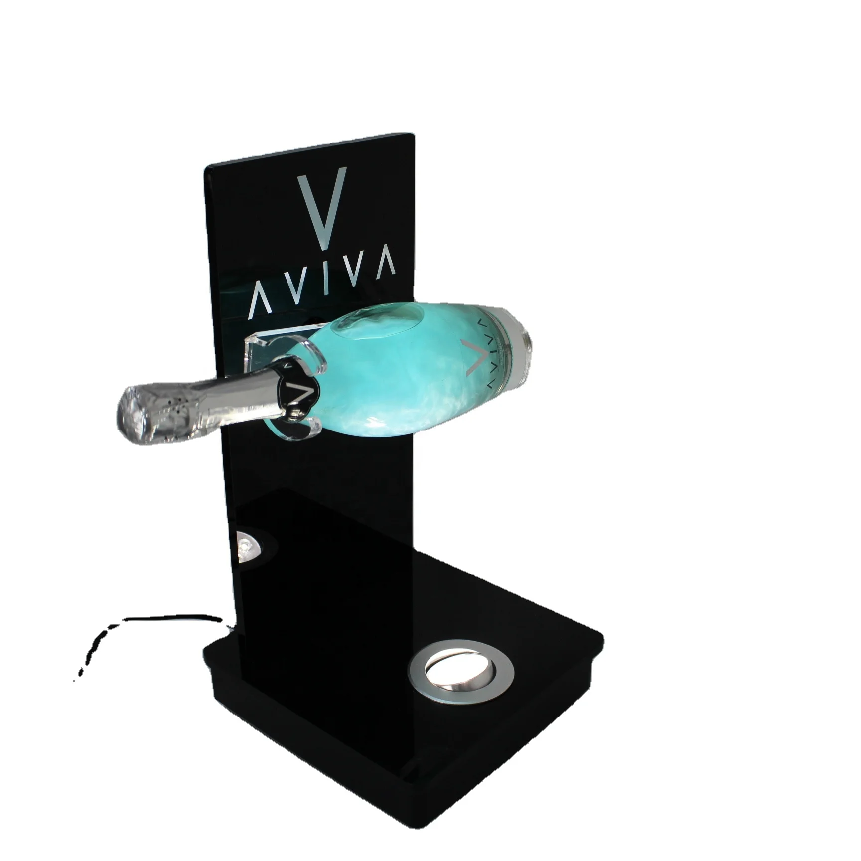 Акриловая светодиодная вращающаяся подставка для бутылок, демонстрационная подставка для золотого вина