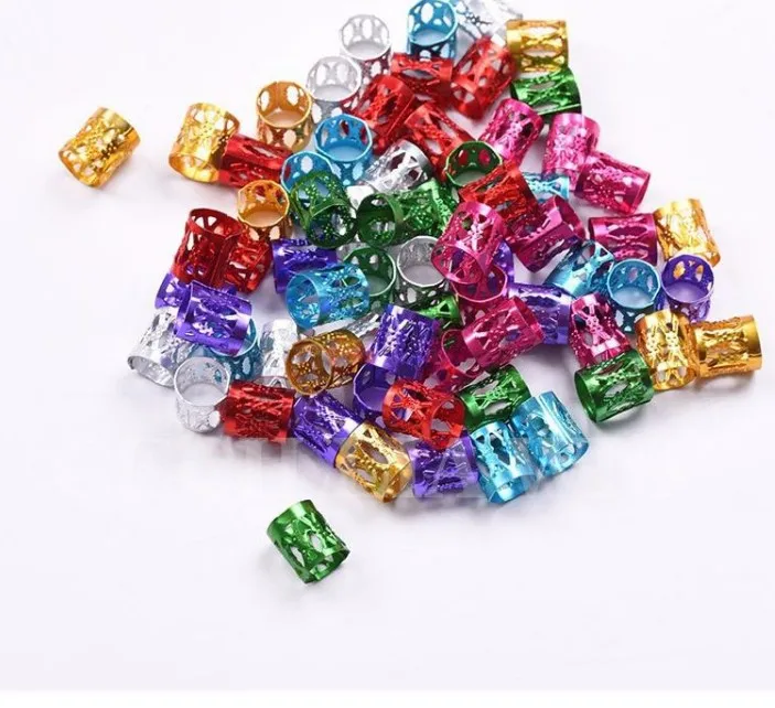 Metal Plated Headbands Hollow Decorative Dreadlocks Filigree Tube Locks Braids Rings Rings Braided Beads