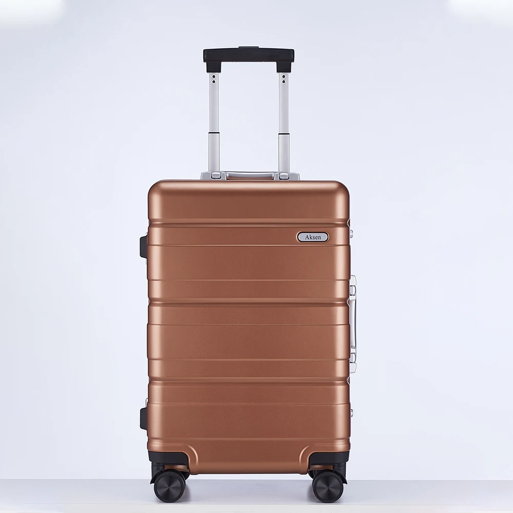 OEM Hard PC Aluminum Frame tsa lock 4pcs luggage set carry on hardshell suitcases luggage sets
