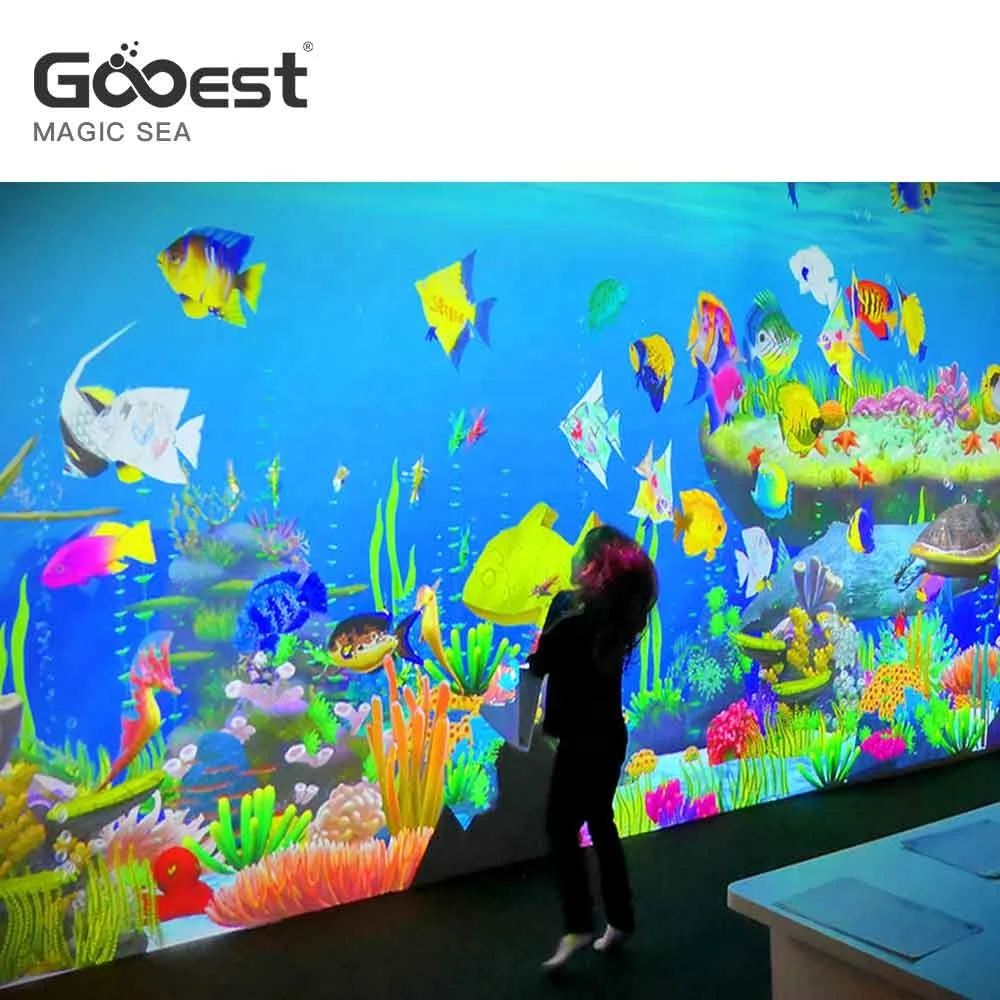 The Newest and first 3d interactive wall  drawing games projector