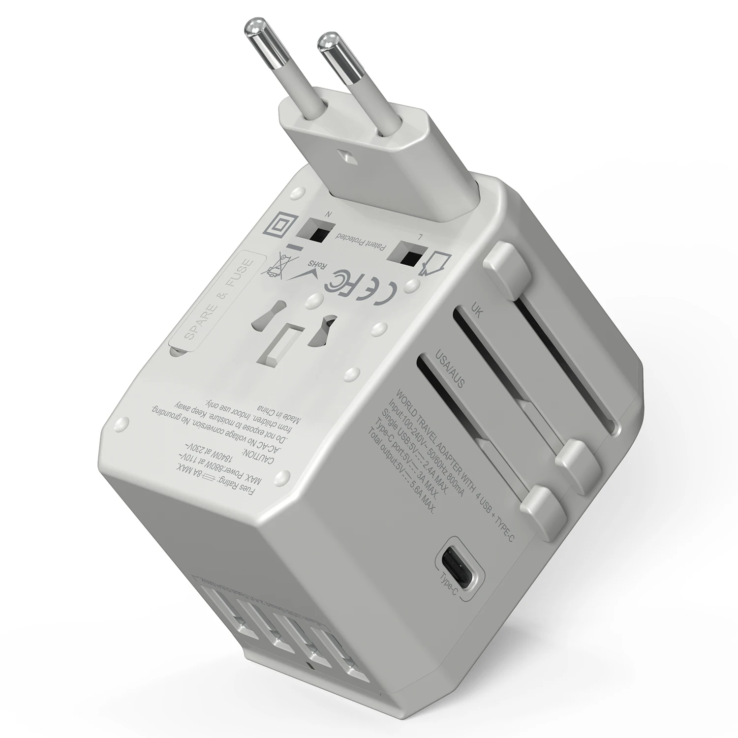 Wontravel горячая Распродажа, быстрая зарядка, Международный адаптер, универсальный дорожный адаптер с универсальной вилкой европейского стандарта с USB