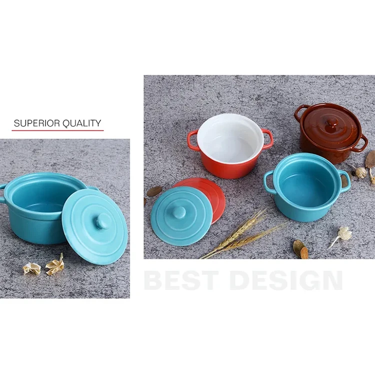 chaozhou porcelain factory 11cm cooking soup ceramic pot with lid