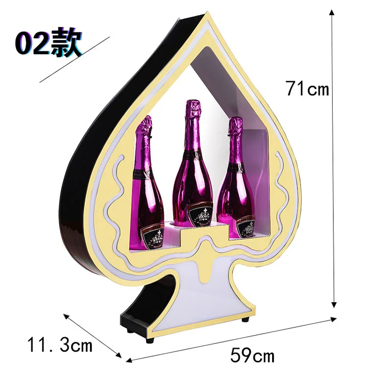 Custom logo 3 bottles Ace of Spade Bottle Presenter