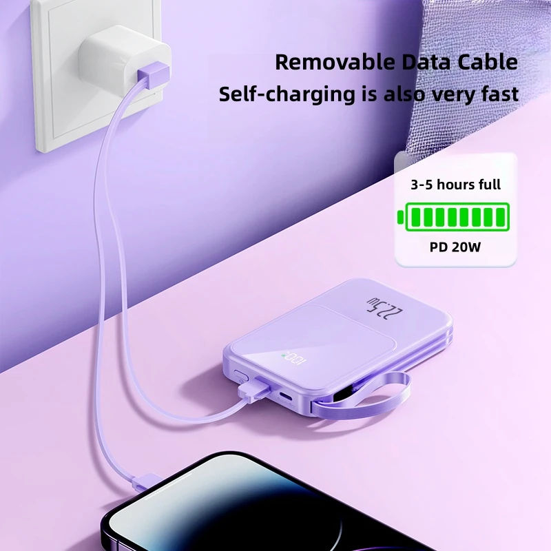 Belt Line Fast charging power bank 20000mAh Magnetic Wireless charger Portable Charger