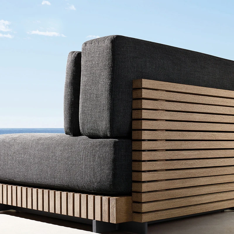 hotsale all weather waterproof solid teak wood sectional outdoor conversation set