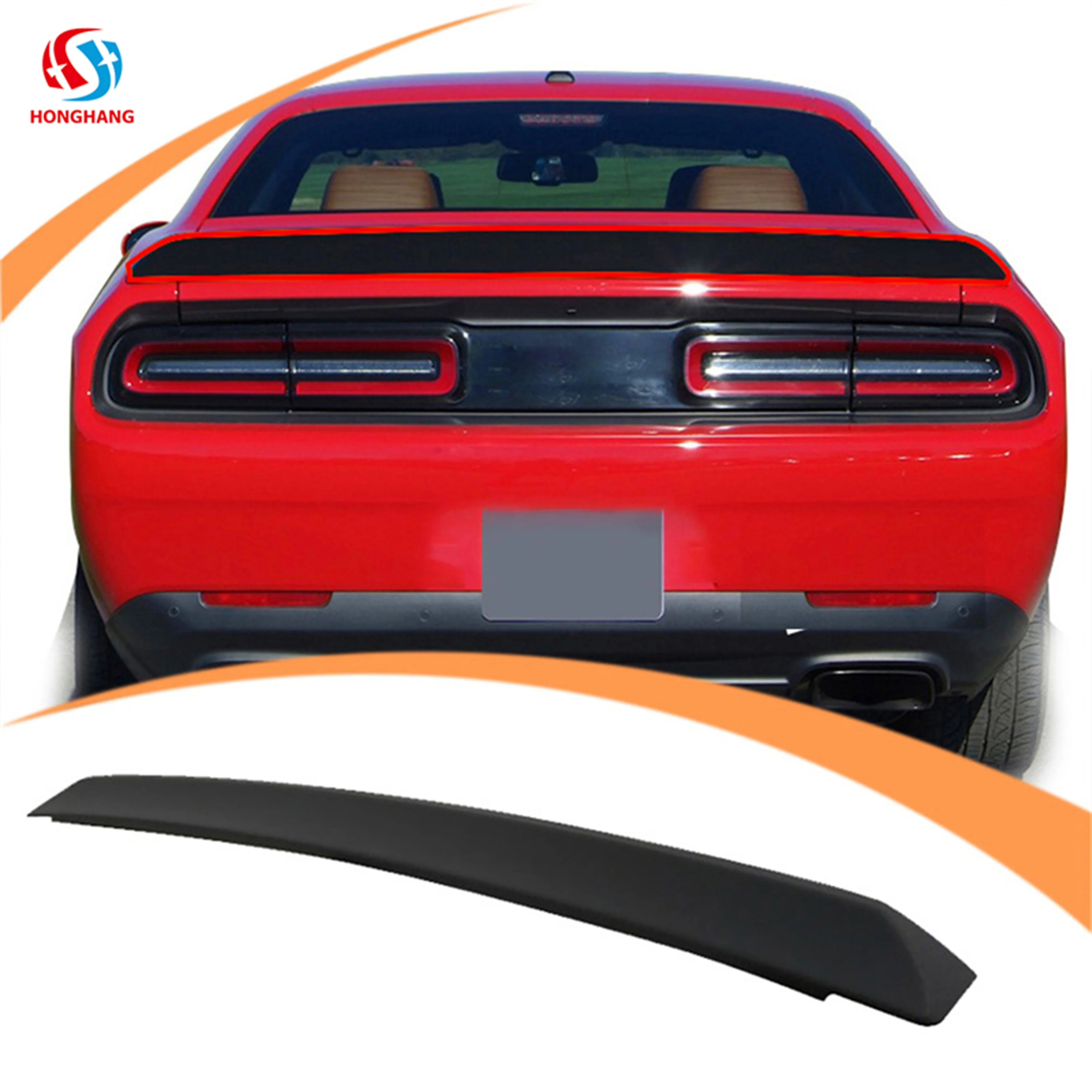Honghang Factory Oem&Odm Auto Parts For Challenger Srt Spoiler Auto Accessories For Dodge Challenger Hellcat Style Spoiler 2015+