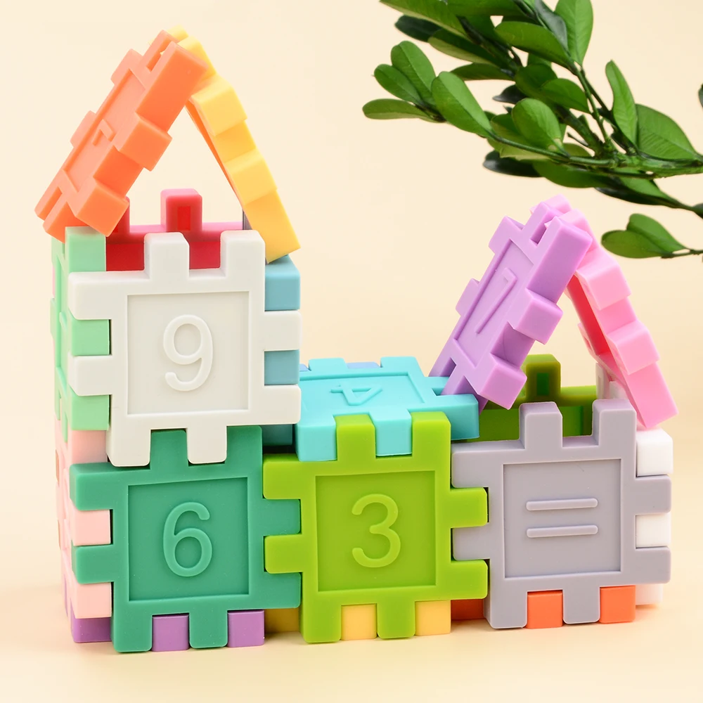 Wholesale Silicone Toys Toddler Puzzle Colorful Stacking Blocks Baby Toys Educational Learning Jigsaw Silicone Toys For Kids