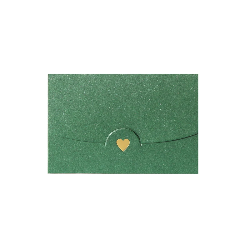 Beautiful Pearl Paper Heart Decoration Mini Love Hot Foil Stamping New Style Invitation Membership Cards and Gift Envelope