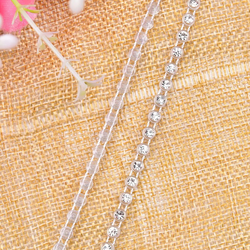 2.5-5Mm Rhinestone Chain Single Row Hand-Stitched Trimming Wire Diamond Chain Sew Clothing Accessories Diy Wedding Decorations