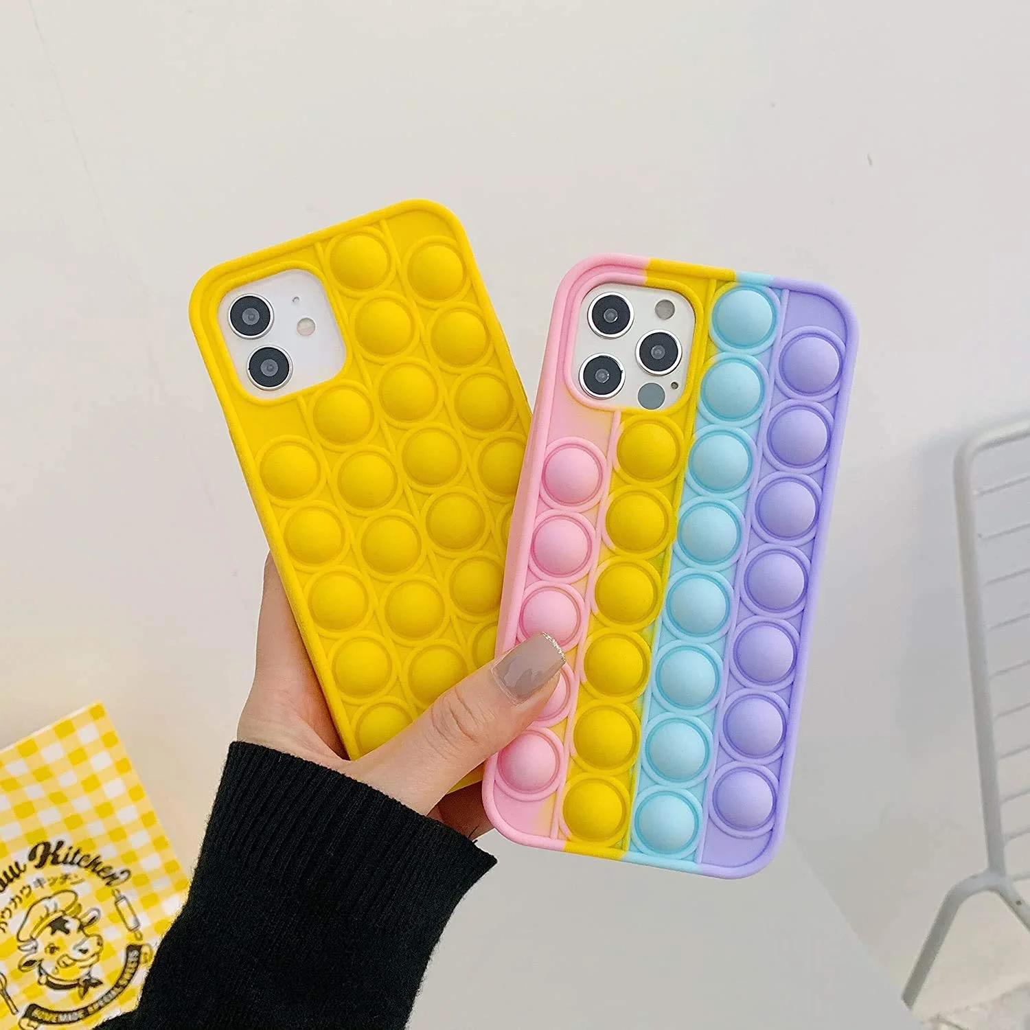 Fast Dispatch stocked Easycosy Mobile Phone Protective Shell Push Bubble Fidget phone case Toys for i-Phone 11 PRO 12 13 Pro Max