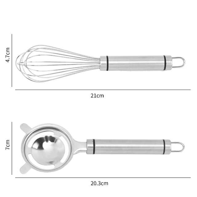 Kitchen Gadget Manual Machine Stainless Steel Cocktails Flour Mixer Beating Whisk Divider Separator Baking Egg Tools Set