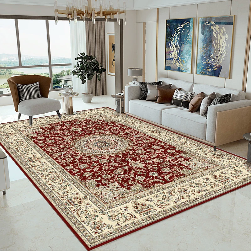 Hot Sell 3D Printed Carpet Custom Manufactures Golden Diamond Velvet Mat Home Persian Washable Shiny Area Carpet and Rug
