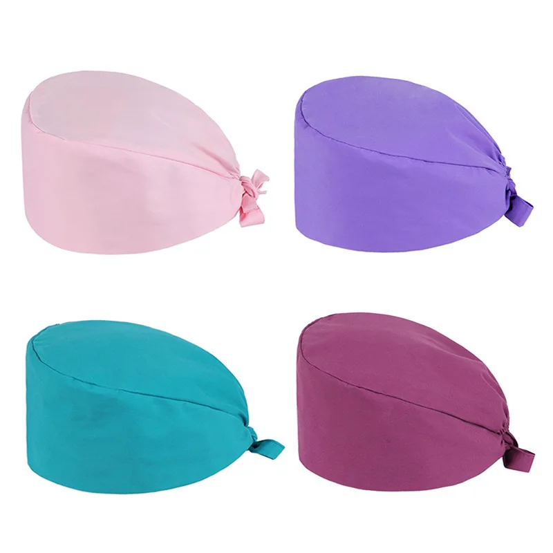 Welcome To Inquiry Price Solid Color Satin Lined Headwear Nurse Making Machine Surgical Scrub Caps