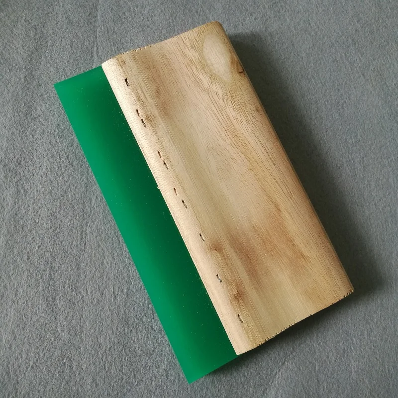 Silk screen printing squeegee with wooden handle
