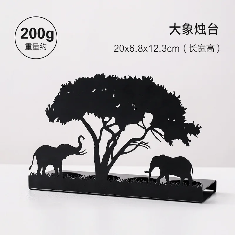 Creative Metal Christmas Ornaments Elephant Elk Giraffe Metal Ornaments Home Decor Luxury Christmas Metal Candlestick