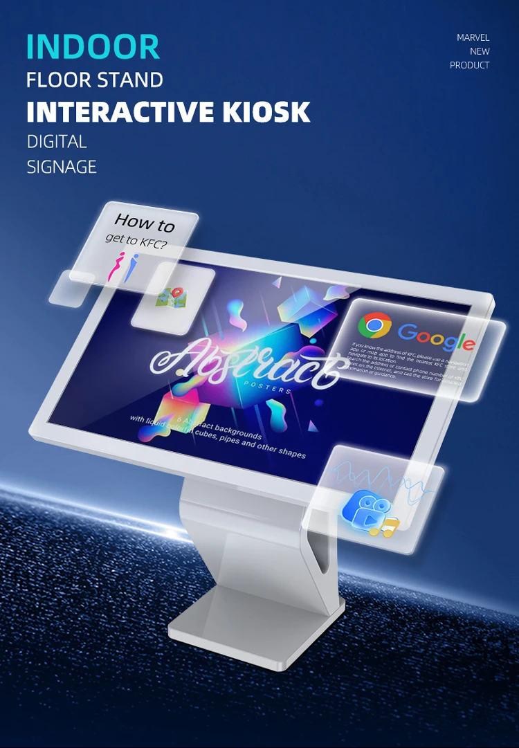 MWE Custom Design Factory 32 55 65 Inch Touch Screen Best Selling Smart Kiosk Vertical LCD Advertising Floor Stand