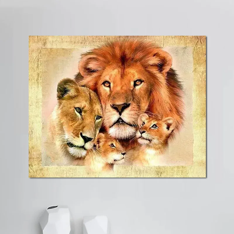 Оптовая продажа с завода, акриловая домашняя Настенная картина с изображением Льва по номерам