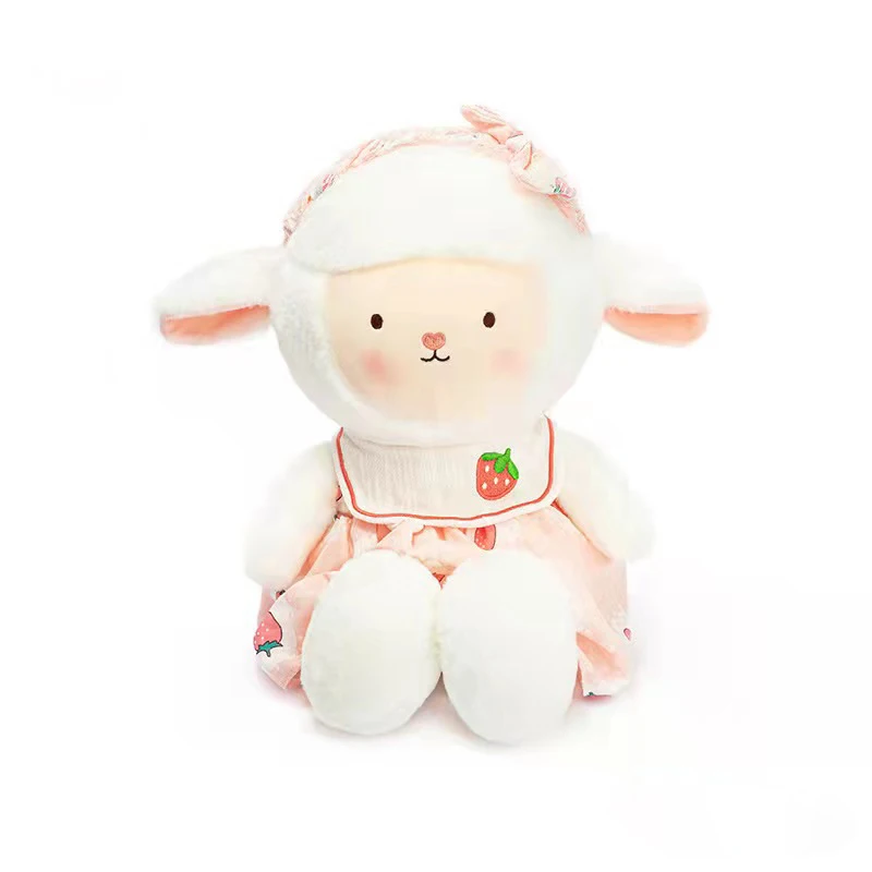 Cute Lolita lamb doll Plush toy special gift custom 8-inch flower skirt sheep