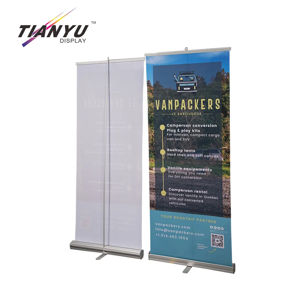 Tianyu Advertising Display Aluminum Roll Up Banner Stand For Trade Show Booth