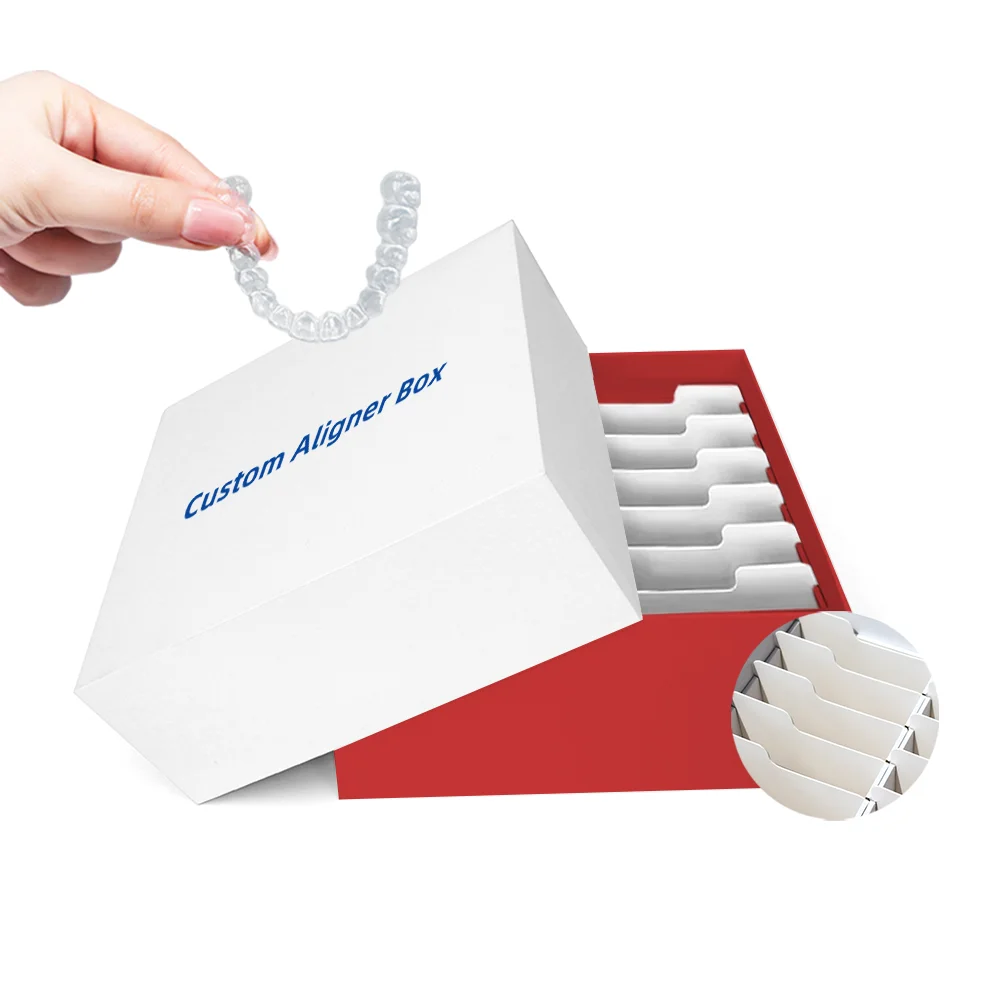 High Quality Custom Luxury Cardboard Gift Paperboard Boxes Rigid White Lid And Base Clear Aligner Box Packaging