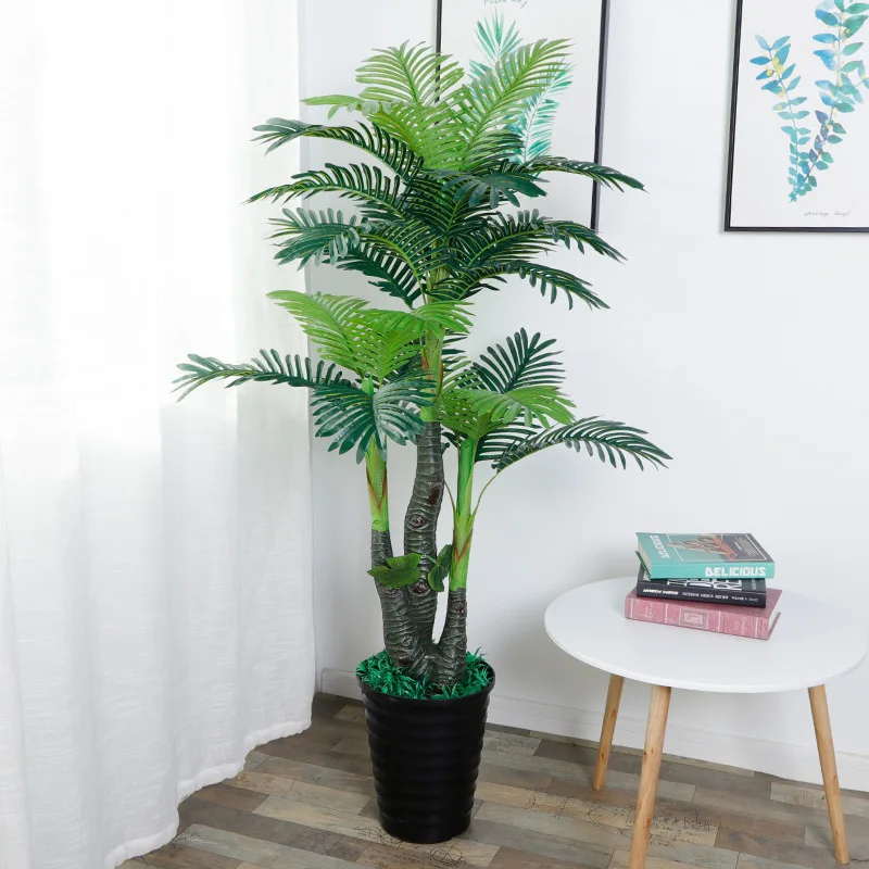 Simulation Palm Tree Artificial Plant Ficus Lyrata Dypsis Lutescens Artificial Banana Tree Tropical Classic Artificial Tree