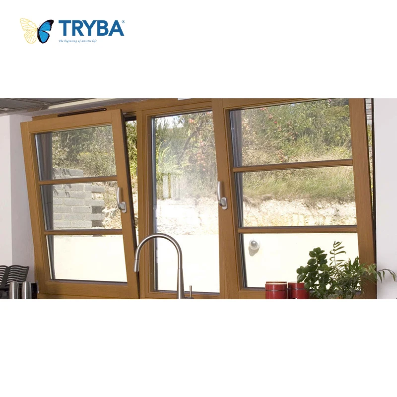 Thermal Break Aluminum Inward Opening Tilt And Turn Window With Grill Design