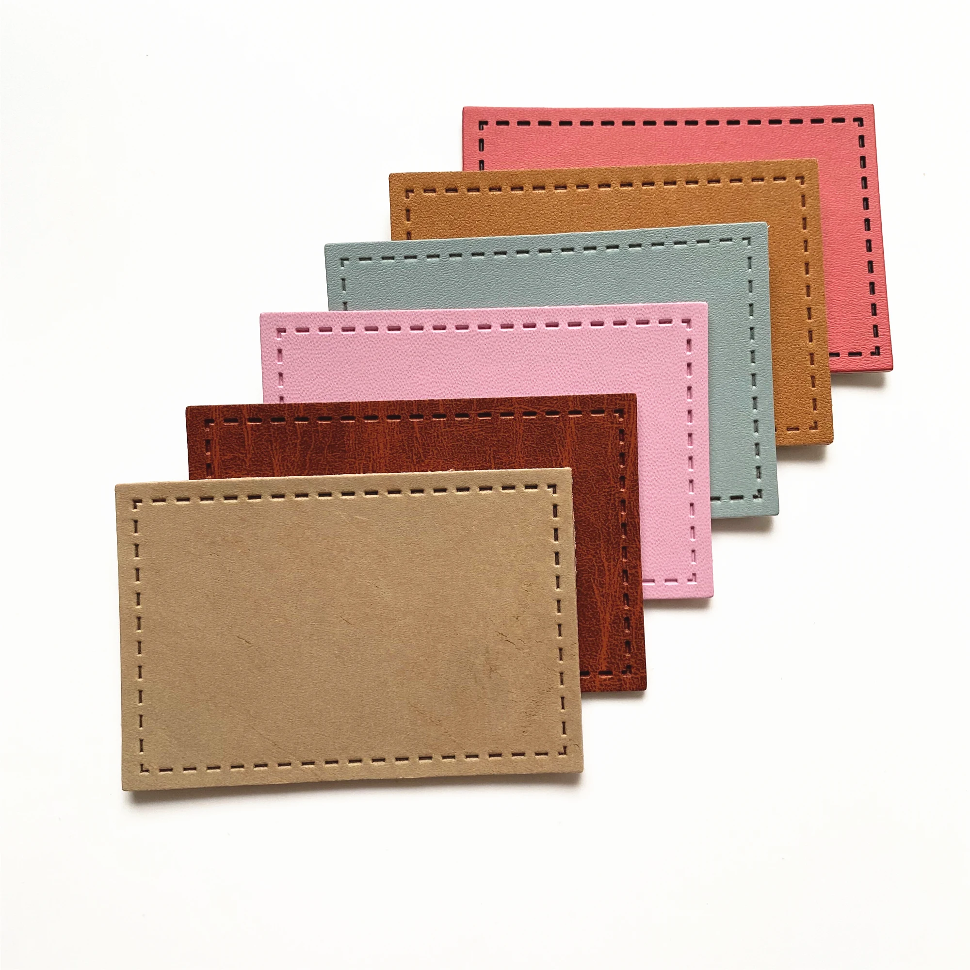 Custom Plain Heat Transfer Genuine PU Leather Patches for Hats/Denim/ Furniture /Kids Jeans /Clothing/Shoes