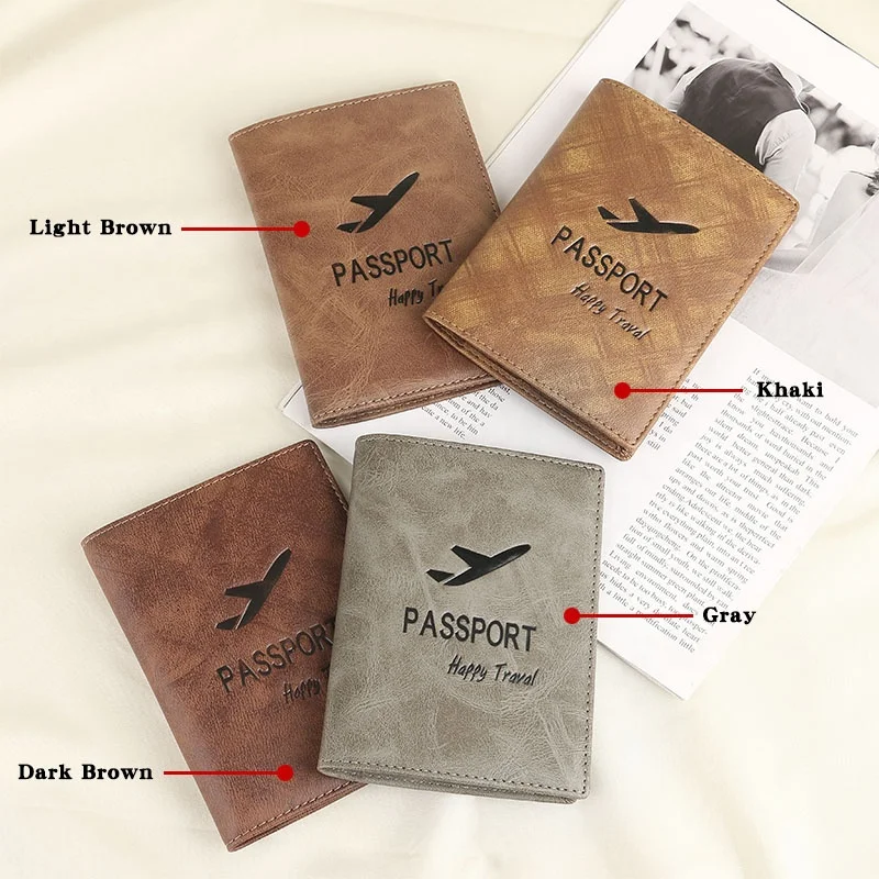 Small and portable travel wallet passport holder PU leather travel passport wallet