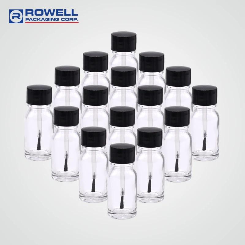 Solid Color Cylinder Glass Empty Nail Polish Bottle Wholesale with Cap