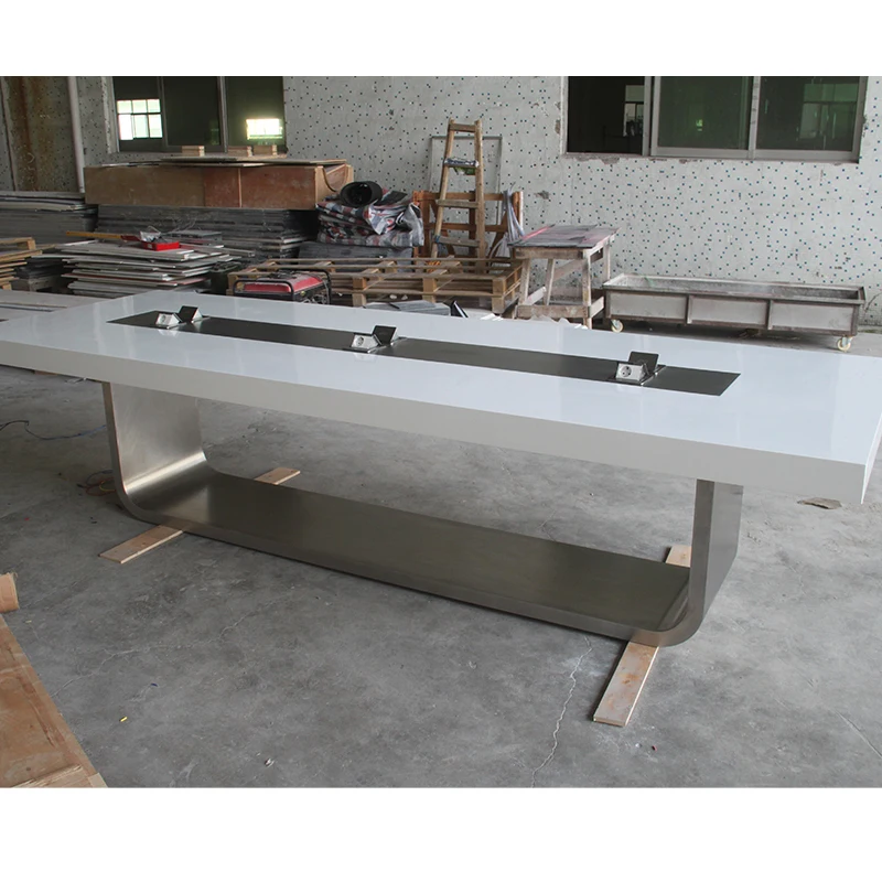 Индивидуальные металлические ножки конференц-стола прямоугольной формы большой конференц-стол белый роскошный Конференц-стол