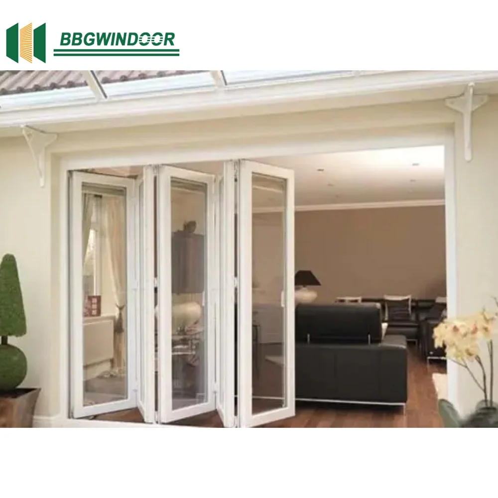 Lukliving Heat Insulation Exterior Balcony Folding Window Horizontal Bi Fold Windows Sound Insulation Folding Windows Lowe Glass