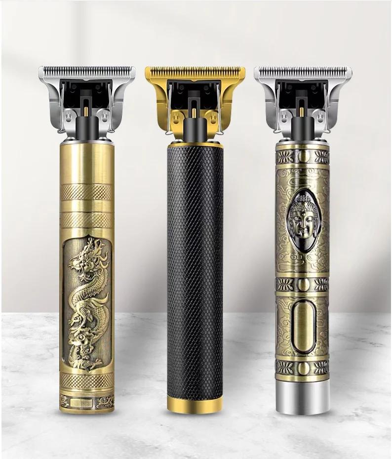 Professional Buddha Head Dragon and Phoenix Retro Home Electric Hair Clipper Rechargeable Cordless Hair Trimmer