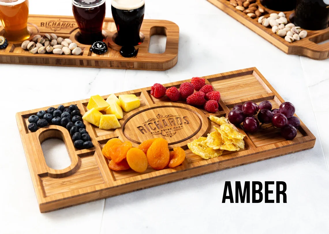 Wholesale Personalized Bamboo Large Charcuterie Board Meat Platter Design Cheese Serving Tray  in Stock