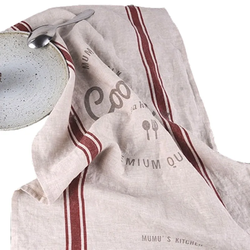 Vintage Colorful Linen Cotton Printed Kitchen Dish Cloth Tea Towels