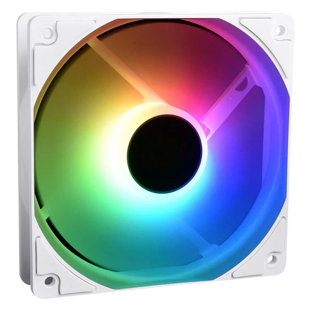 ID-COOLING XF-12025 XF-12025-ARGB TRIO SNOW 5V 3pin ARGB fan White Illusion Synchronous Temperature Controlled Rainbow Fan