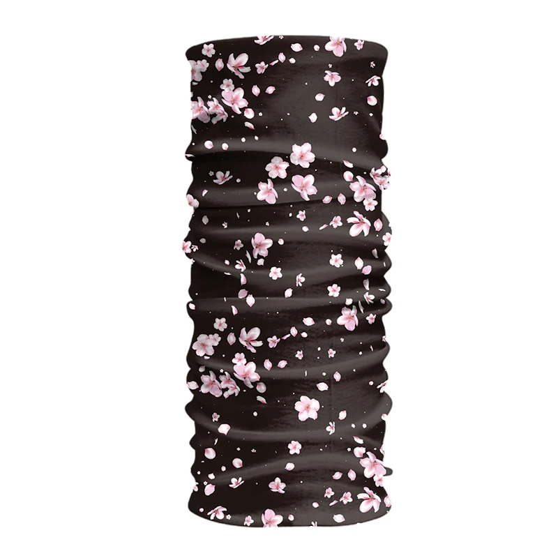 Multifunctional Peach Blossom Printed Bandana Outdoors Head Tube Seamless Face Bandana Neck Gaiter